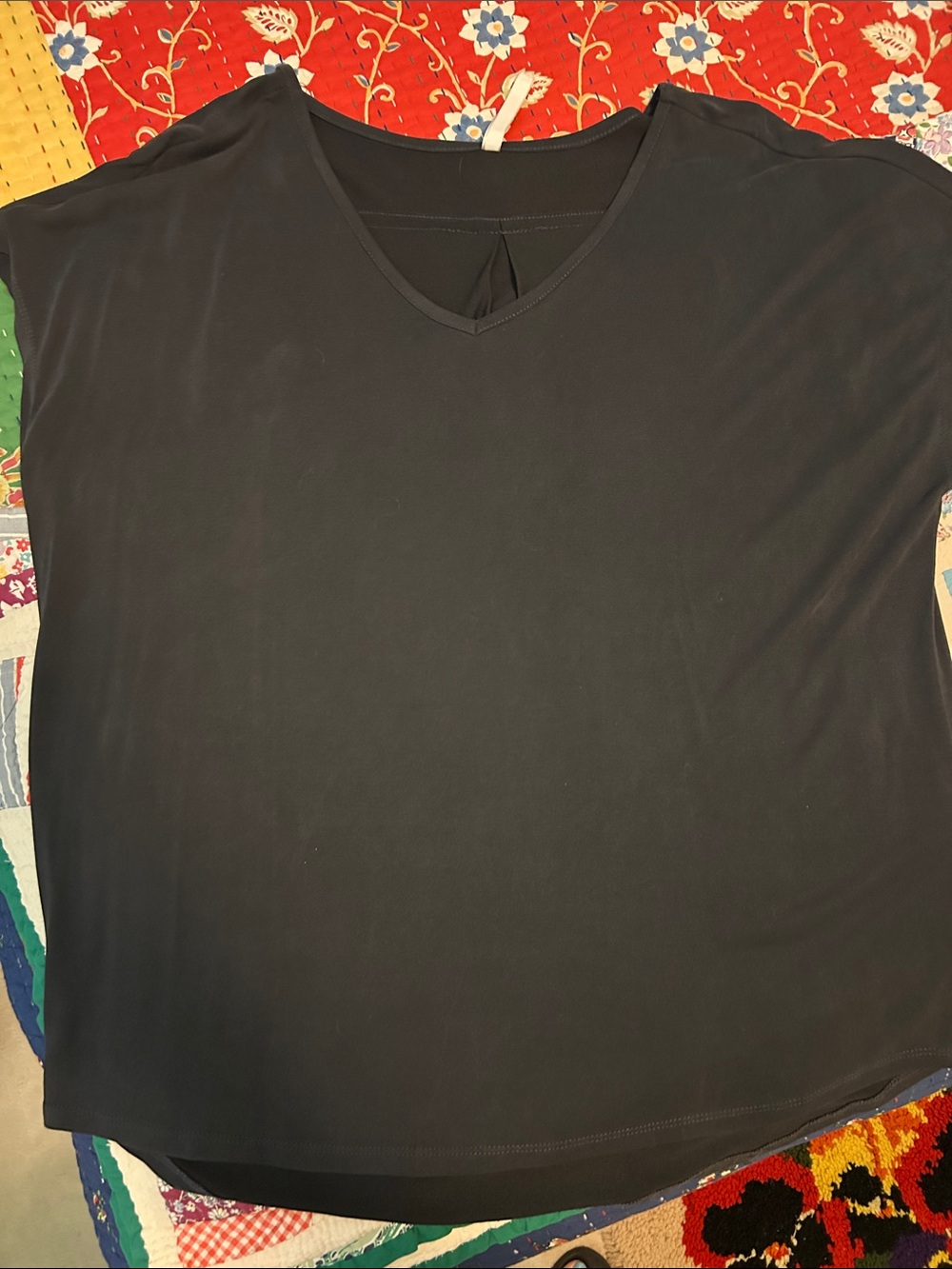 Women's Navy V-Neck Top